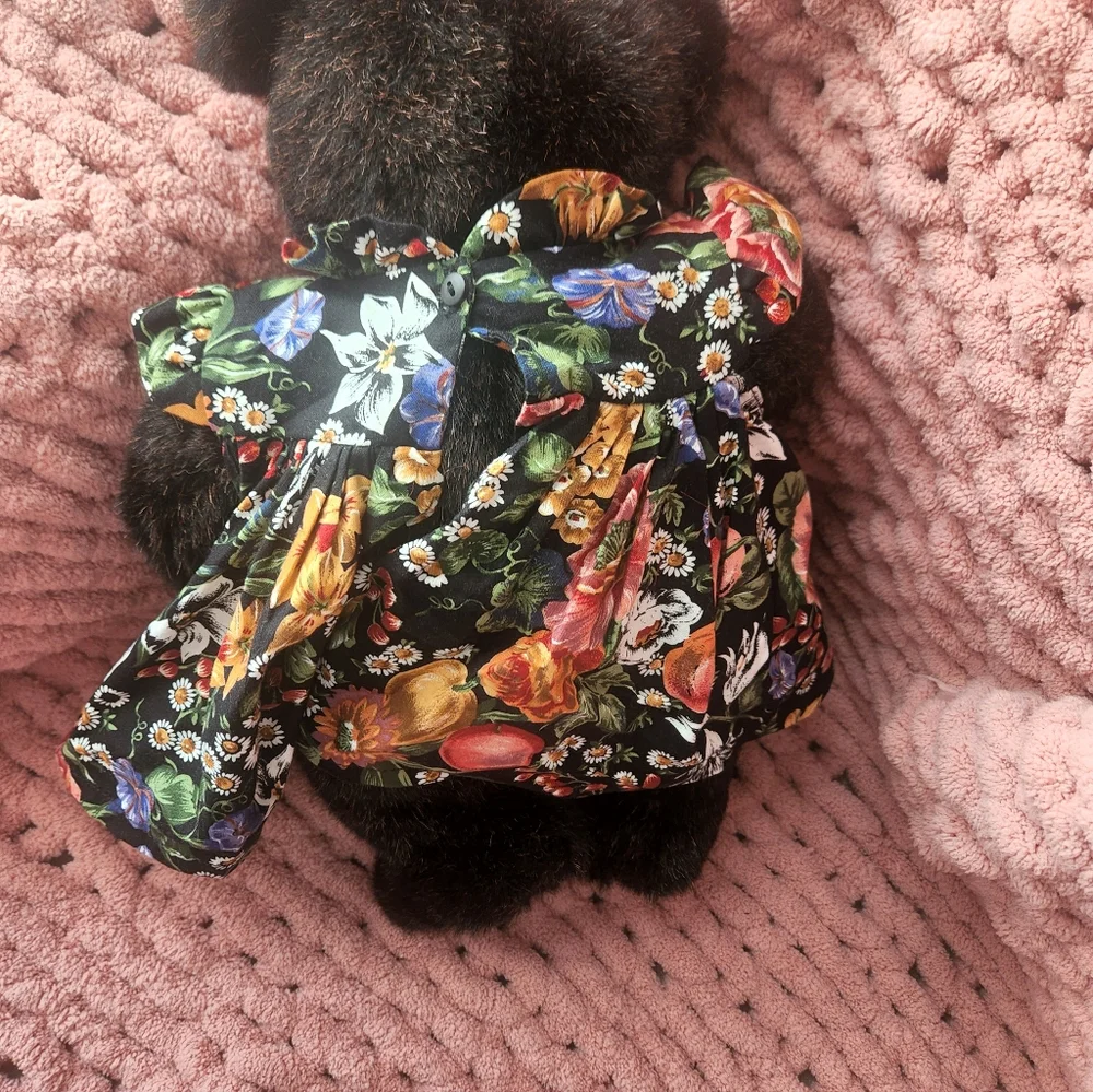 Floral Dress Teddy Bear Vintage